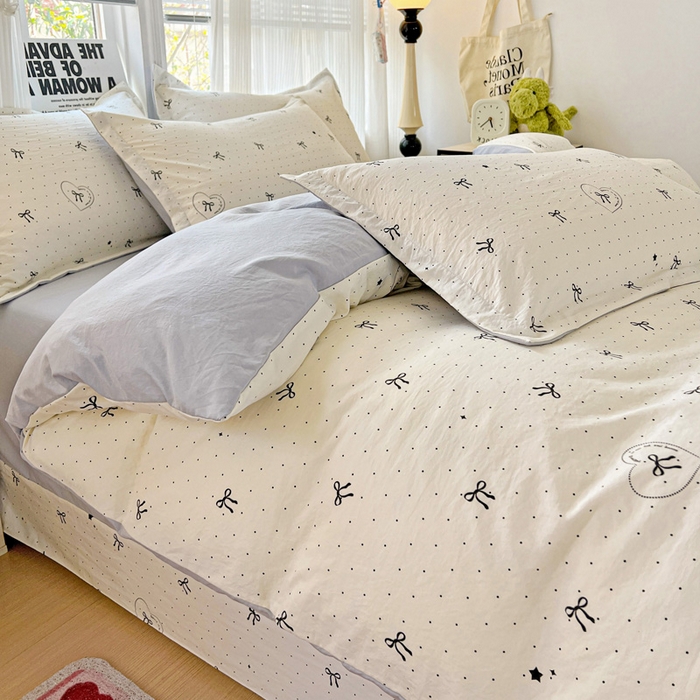 91家纺网 家纺一手货源 找家纺 欢博莱  2025新款仿纯棉四件套学生宿舍三件套单被套 依恋-米