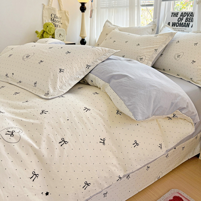 91家纺网 家纺一手货源 找家纺 欢博莱  2025新款仿纯棉四件套学生宿舍三件套单被套 依恋-米