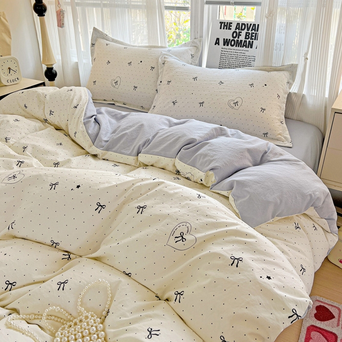 91家纺网 家纺一手货源 找家纺 欢博莱  2025新款仿纯棉四件套学生宿舍三件套单被套 依恋-米