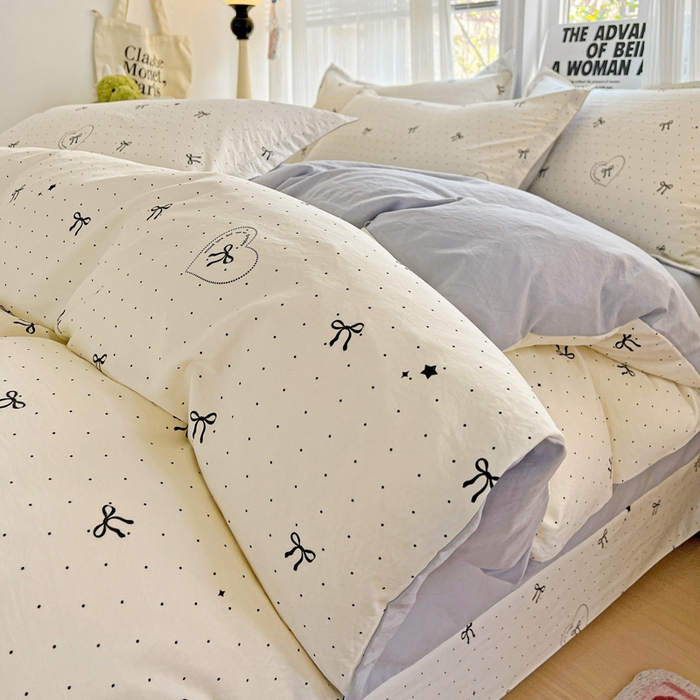 91家纺网 家纺一手货源 找家纺 欢博莱  2025新款仿纯棉四件套学生宿舍三件套单被套 依恋-米