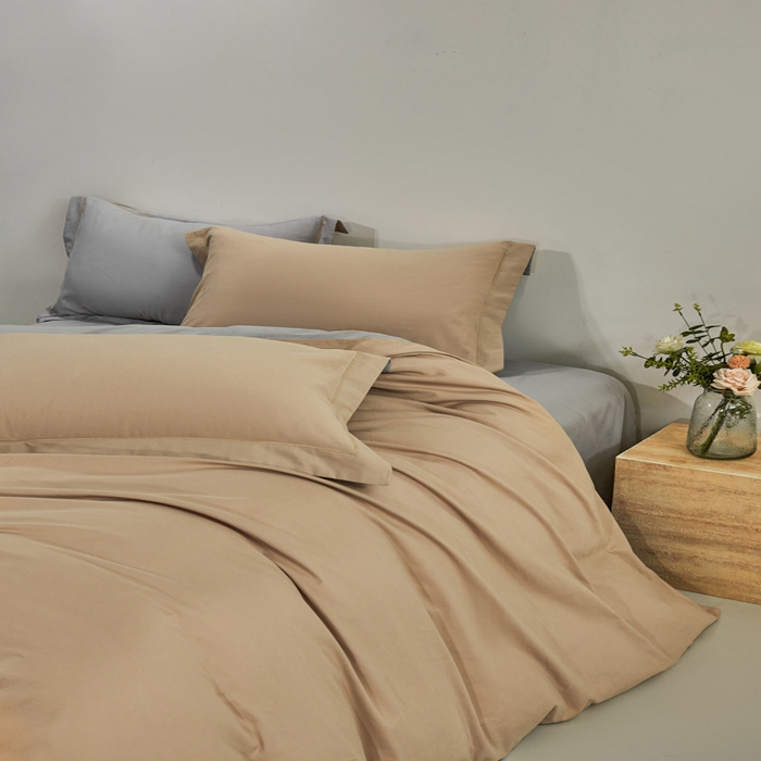 91家纺网 家纺一手货源 找家纺 憨豆家纺 2026新款全棉磨毛四件套正宗加厚长绒棉贡缎100%纯棉四件套（含买家秀）莫兰迪 莫兰迪-卡其拼浅灰