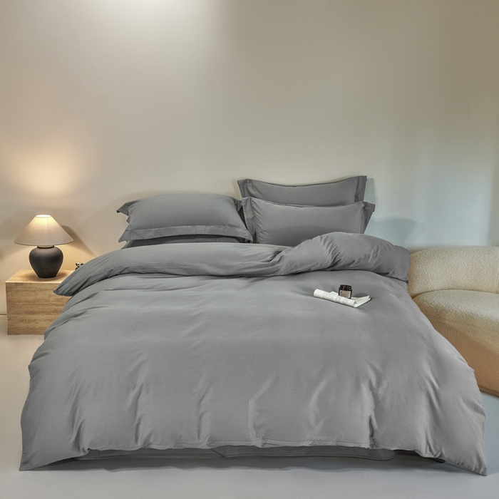 91家纺网 家纺一手货源 找家纺 憨豆家纺 2026新款全棉磨毛四件套正宗加厚长绒棉贡缎100%纯棉四件套（含买家秀）莫兰迪 莫兰迪-高级灰