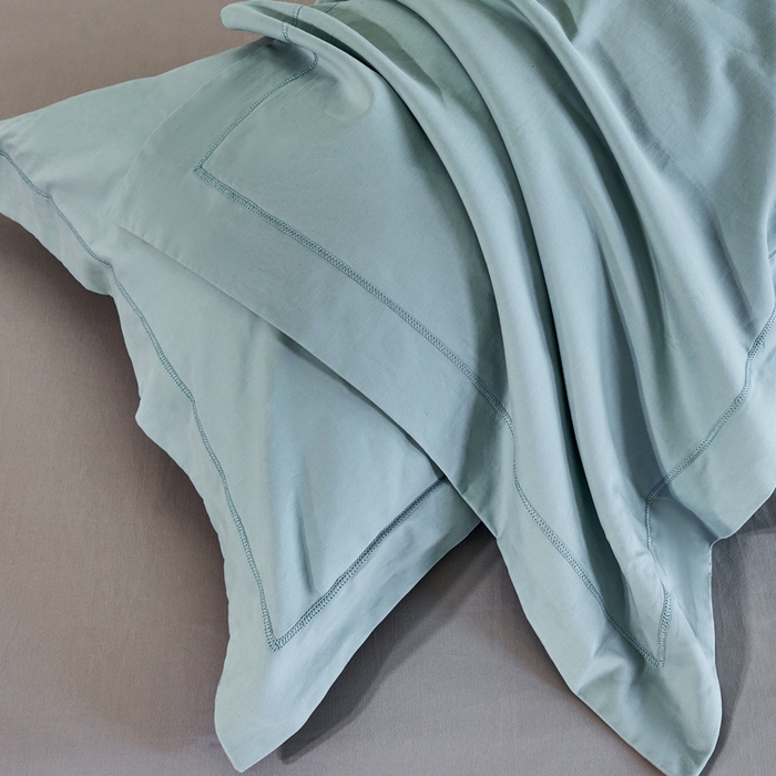 91家纺网 家纺一手货源 找家纺 憨豆家纺 2026新款全棉磨毛四件套正宗加厚长绒棉贡缎100%纯棉四件套（含买家秀）莫兰迪 莫兰迪-雾蓝拼浅灰