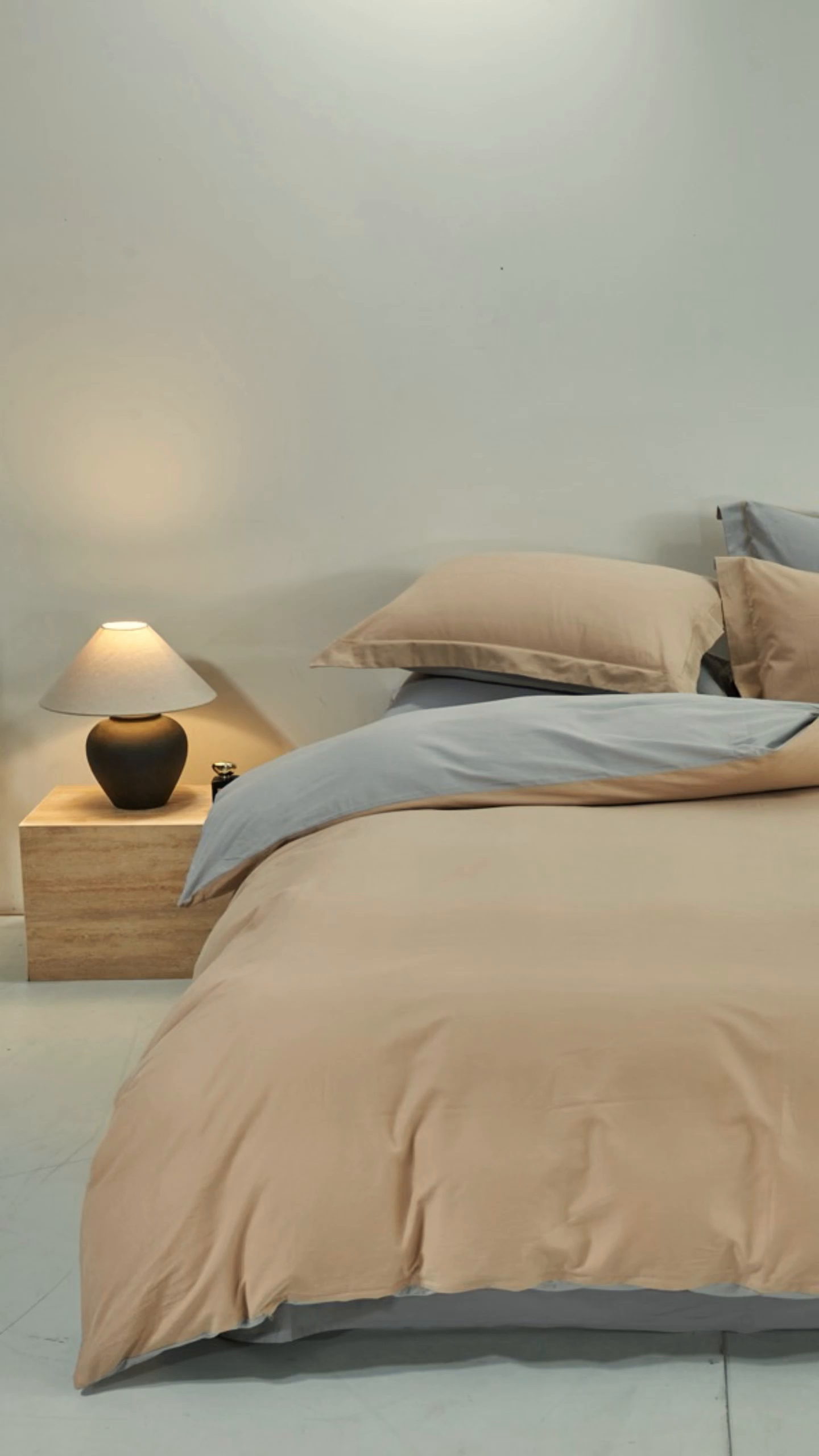 91家纺网 家纺一手货源 找家纺 憨豆家纺 2026新款全棉磨毛四件套正宗加厚长绒棉贡缎100%纯棉四件套（含买家秀）莫兰迪 莫兰迪-卡其拼浅灰