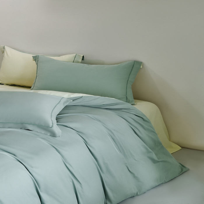 91家纺网 家纺一手货源 找家纺 憨豆家纺 2026新款全棉磨毛四件套正宗加厚长绒棉贡缎100%纯棉四件套（含买家秀）莫兰迪 莫兰迪-甘草绿拼奶昔黄