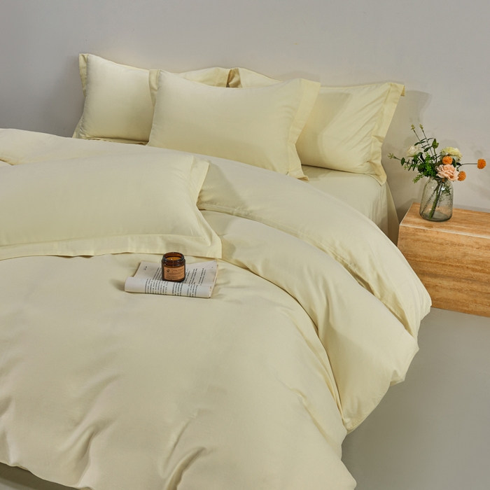 91家纺网 家纺一手货源 找家纺 憨豆家纺 2026新款全棉磨毛四件套正宗加厚长绒棉贡缎100%纯棉四件套（含买家秀）莫兰迪 莫兰迪-奶昔黄