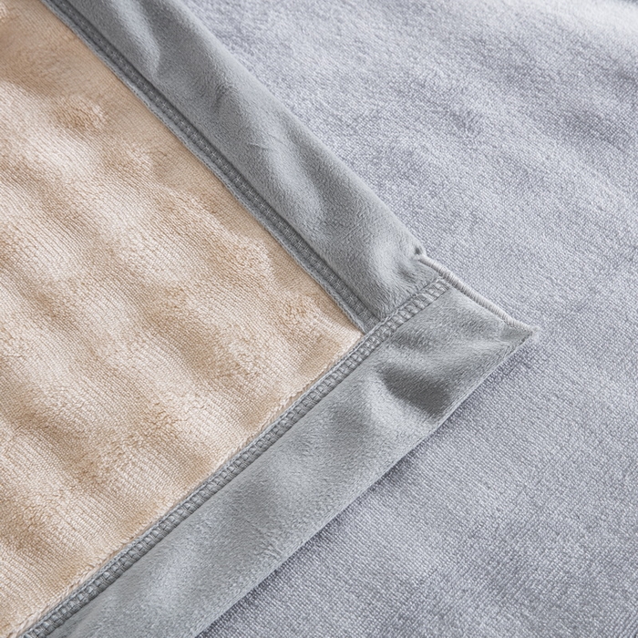 91家纺网 家纺一手货源 找家纺 卉晨家纺 2025新款牛奶绒纯色小泡泡复合毯 卡其色