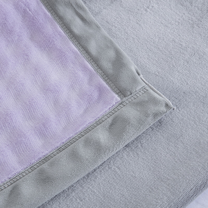 91家纺网 家纺一手货源 找家纺 卉晨家纺 2025新款牛奶绒纯色小泡泡复合毯 香芋紫