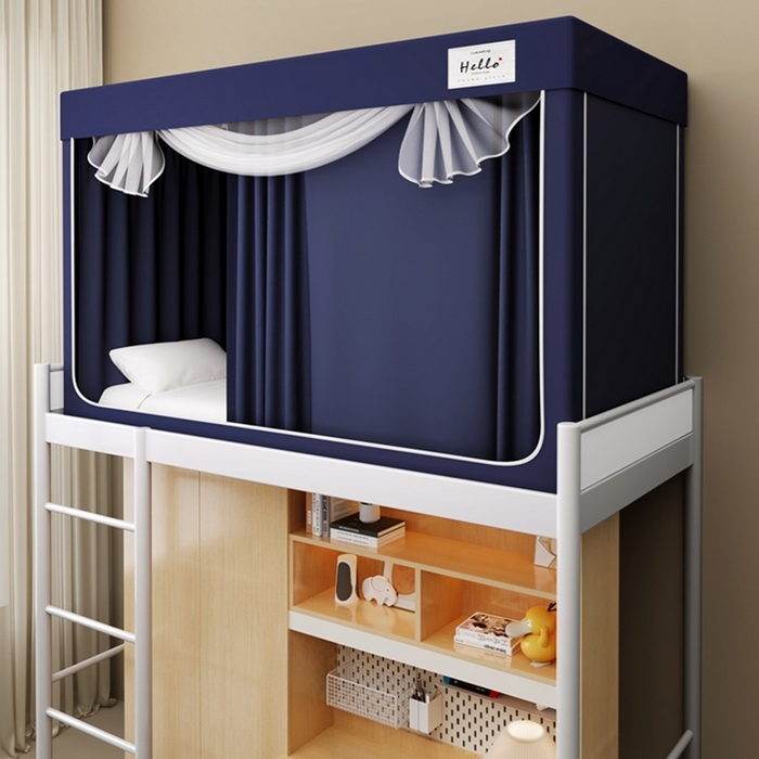 91家纺网 家纺一手货源 找家纺 （总）青竹苑 2025新款织标印花纯色强遮光坐床学生蚊帐