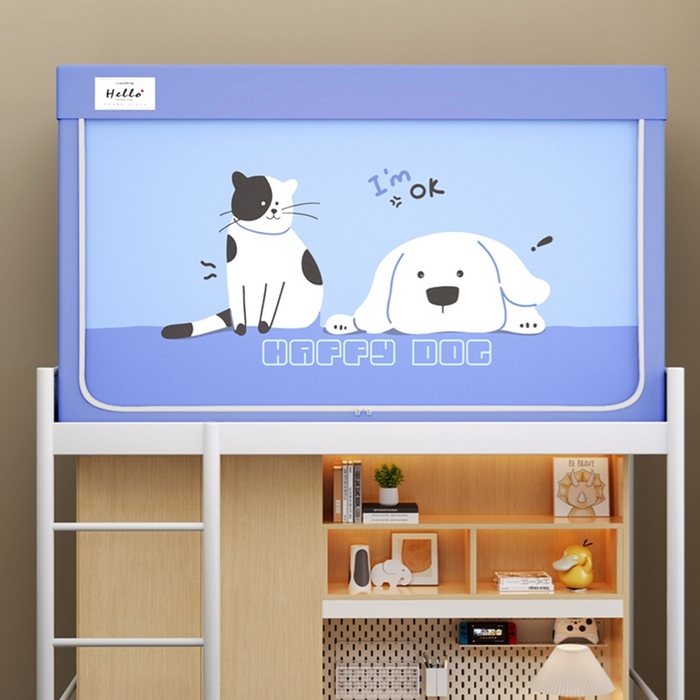 91家纺网 家纺一手货源 找家纺 （总）青竹苑 2025新款织标印花纯色强遮光坐床学生蚊帐