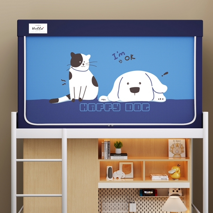 91家纺网 家纺一手货源 找家纺 （总）青竹苑 2025新款织标印花纯色强遮光坐床学生蚊帐