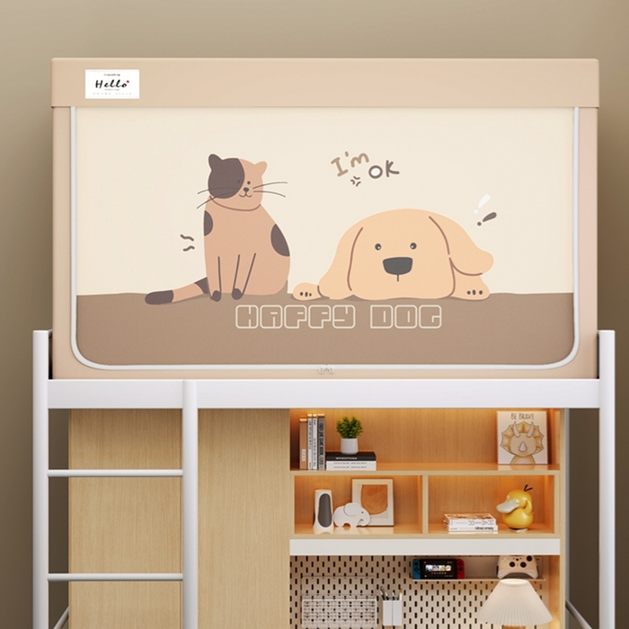 91家纺网 家纺一手货源 找家纺 （总）青竹苑 2025新款织标印花纯色强遮光坐床学生蚊帐