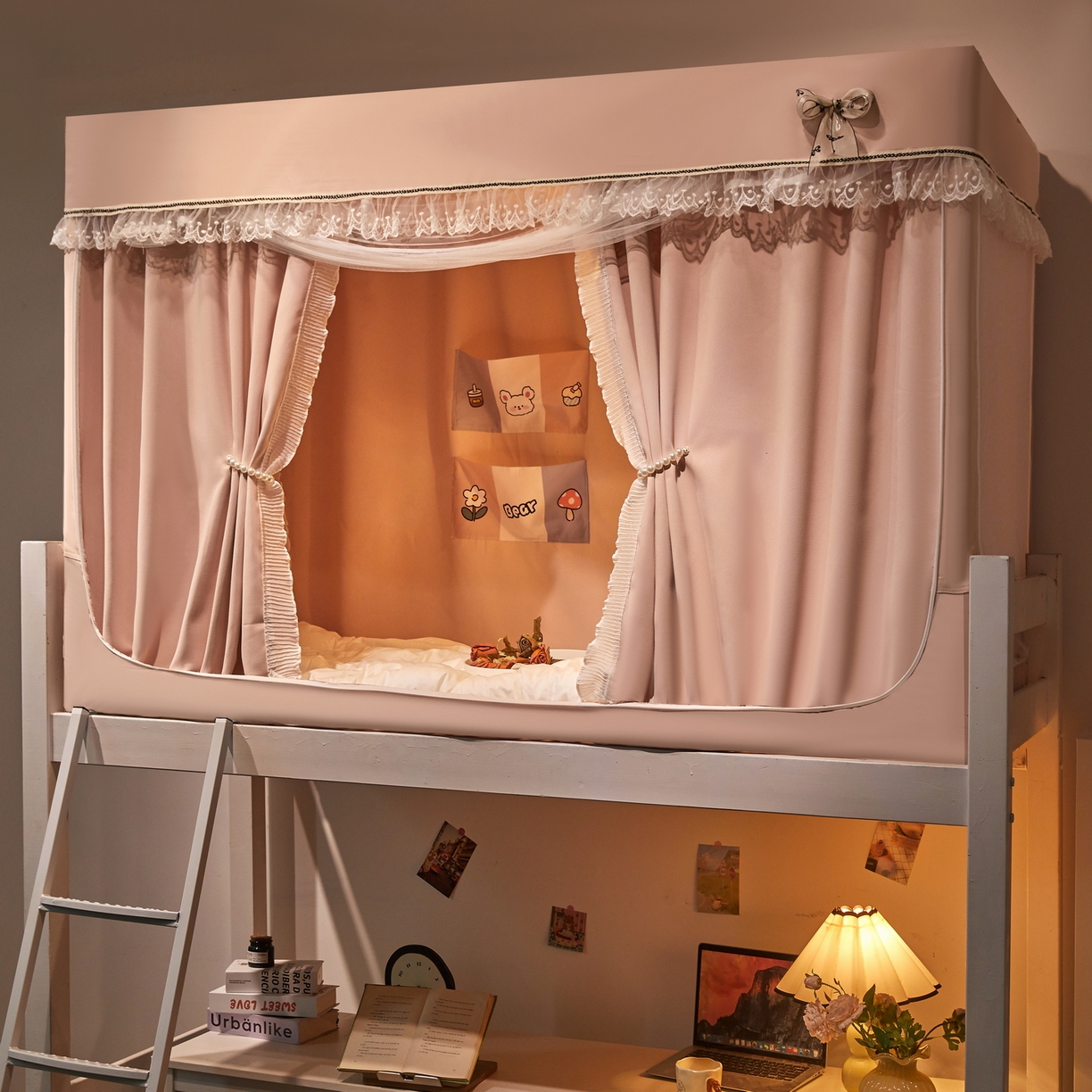 91家纺网 家纺一手货源 找家纺 （总）夏彩 2025新款棉麻雪纺绣花防遮光铁艺烤漆学生蚊帐-88627