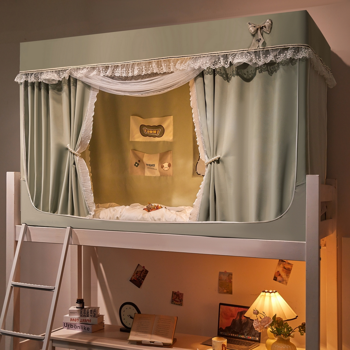 91家纺网 家纺一手货源 找家纺 （总）夏彩 2025新款棉麻雪纺绣花防遮光铁艺烤漆学生蚊帐-88627