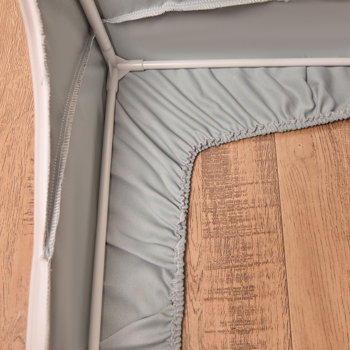 91家纺网 家纺一手货源 找家纺 夏彩 2025新款棉麻雪纺绣花防遮光铁艺烤漆学生蚊帐-88627 88627-蓝灰