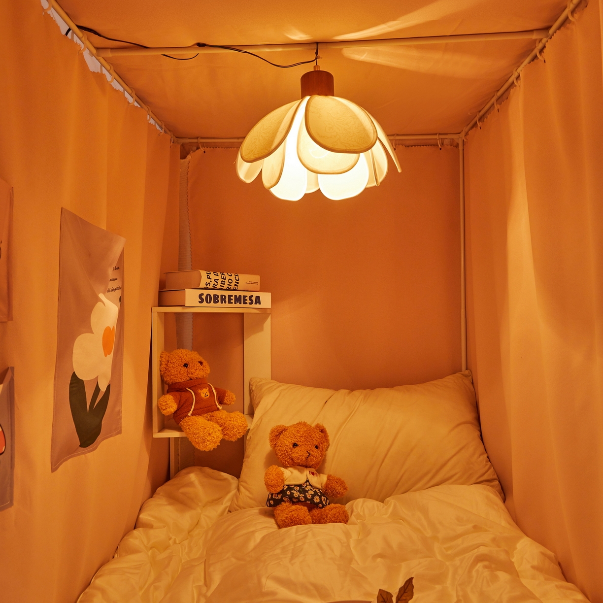 91家纺网 家纺一手货源 找家纺 夏彩 2025新款棉麻雪纺绣花防遮光铁艺烤漆学生蚊帐-88627 88627-浅粉玉