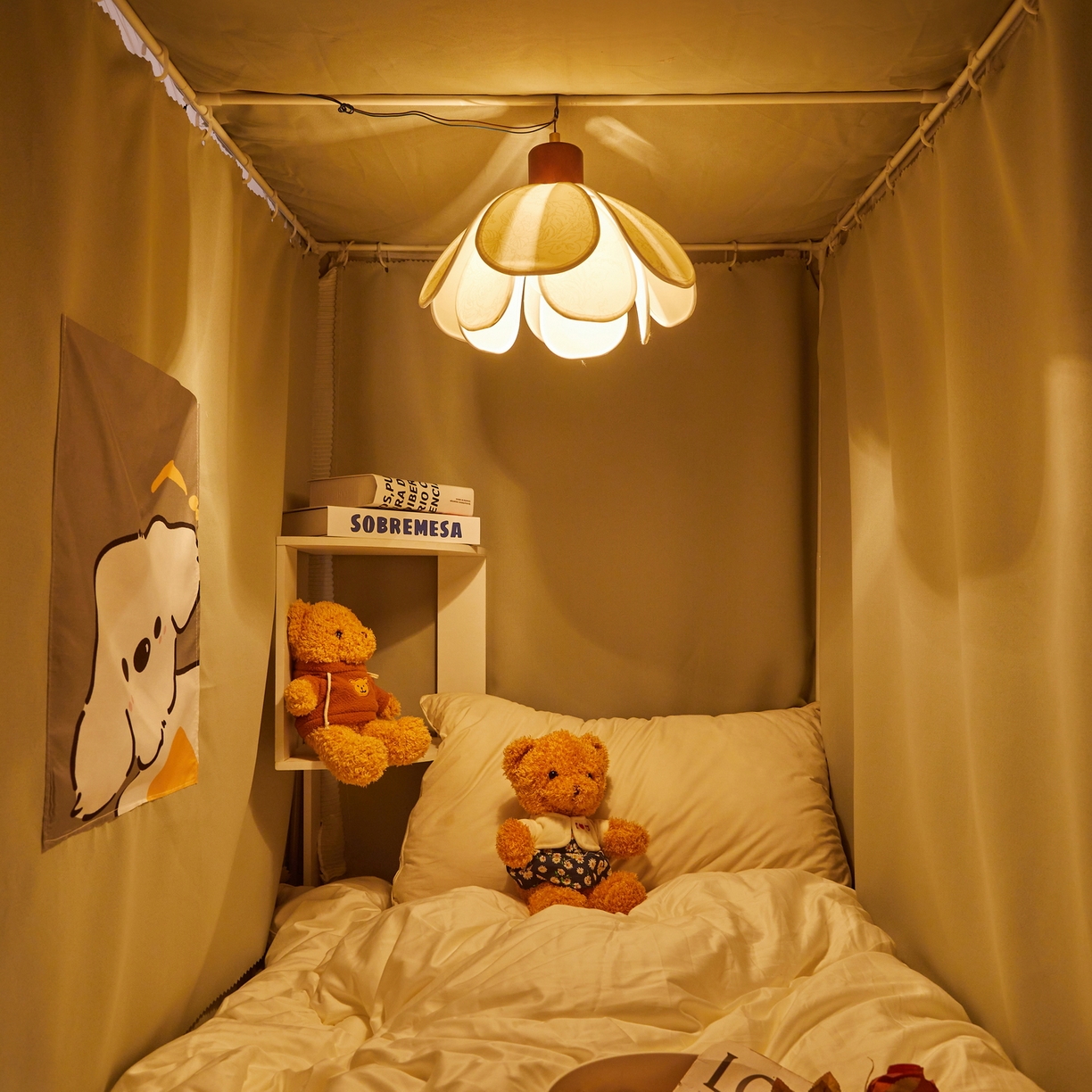 91家纺网 家纺一手货源 找家纺 夏彩 2025新款棉麻雪纺绣花防遮光铁艺烤漆学生蚊帐-88627 88627-清新绿