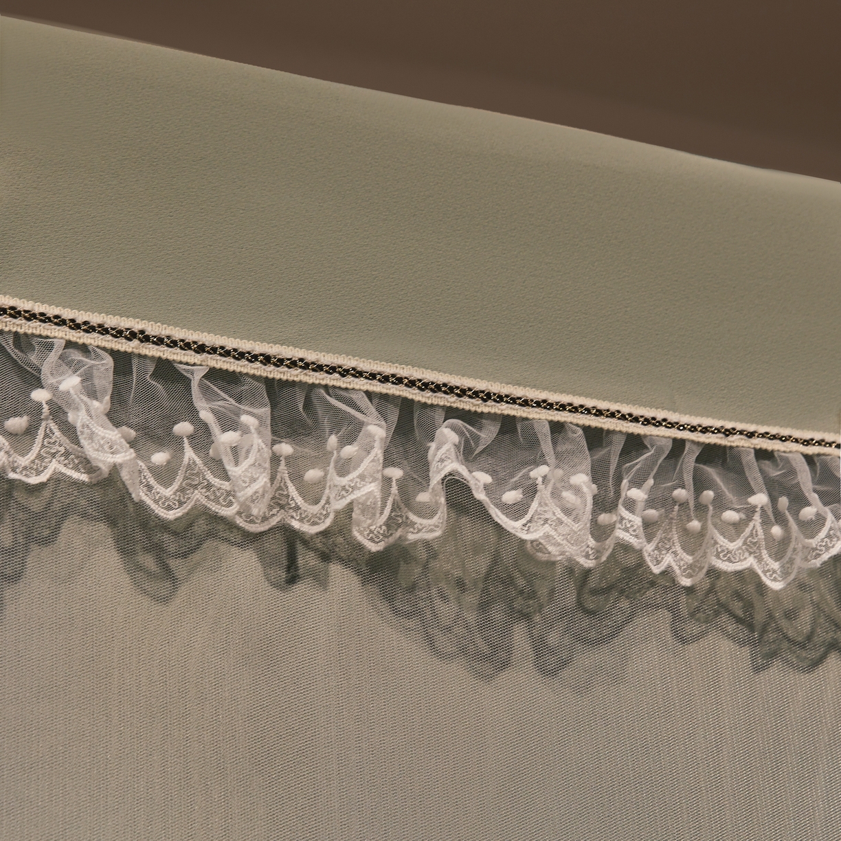 91家纺网 家纺一手货源 找家纺 夏彩 2025新款棉麻雪纺绣花防遮光铁艺烤漆学生蚊帐-88627 88627-清新绿