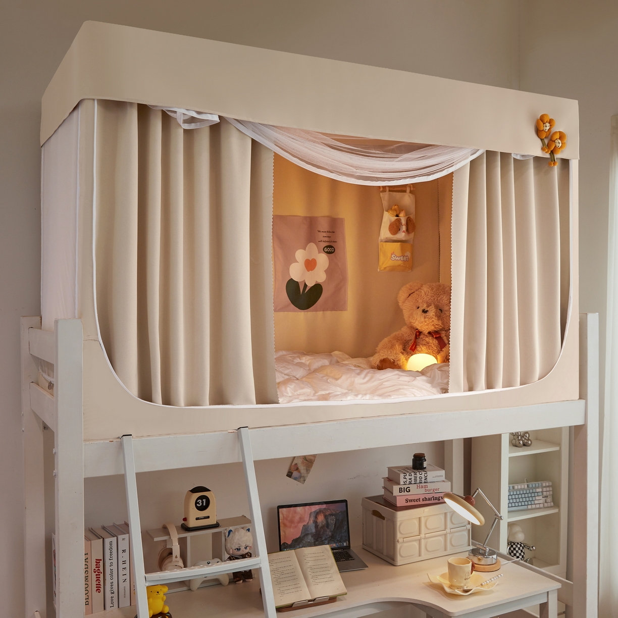 91家纺网 家纺一手货源 找家纺 （总）夏彩 2025新款棉麻强遮光铁艺烤漆学生蚊帐-88628