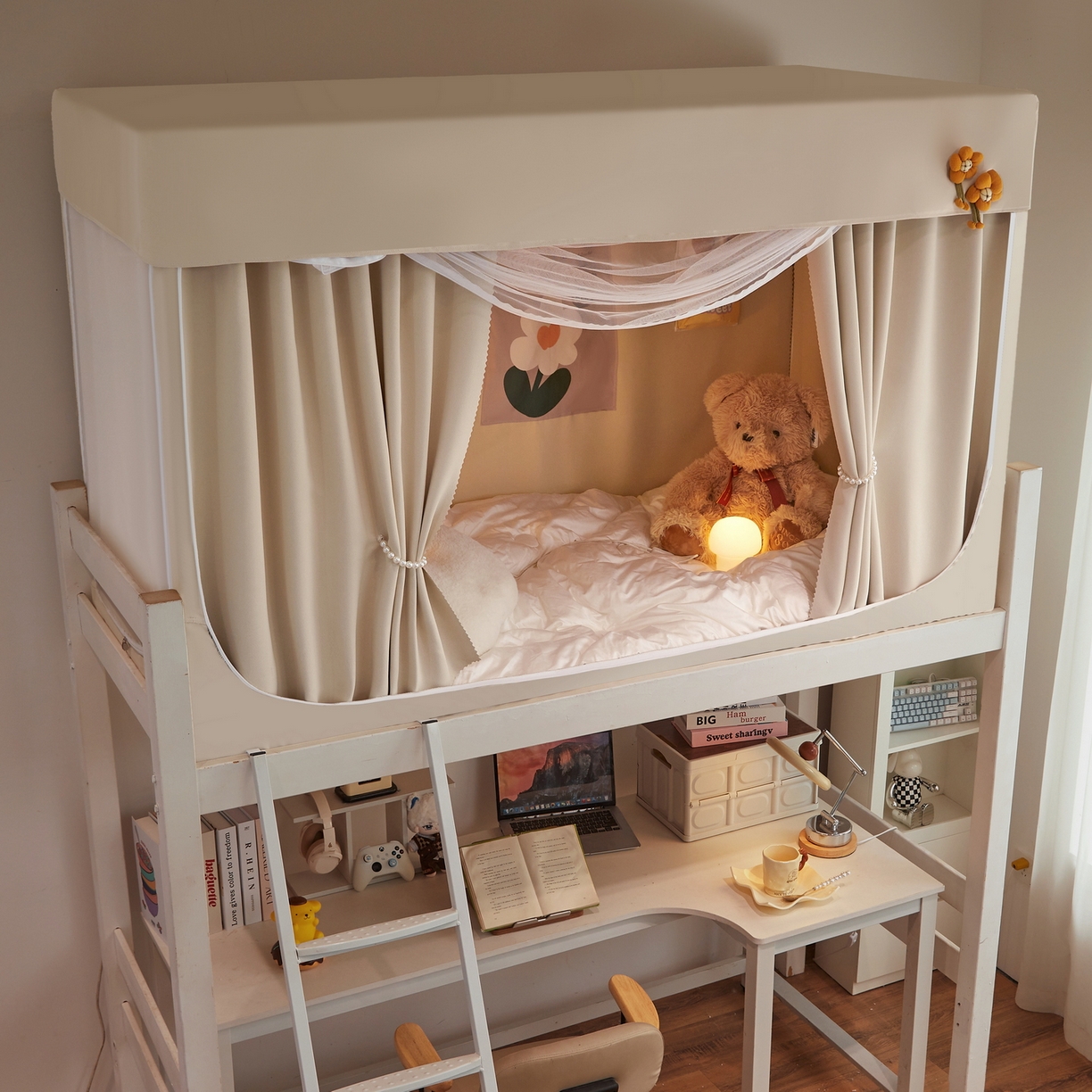 91家纺网 家纺一手货源 找家纺 （总）夏彩 2025新款棉麻强遮光铁艺烤漆学生蚊帐-88628