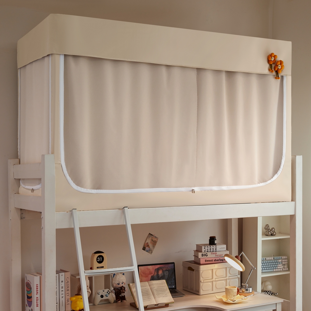 91家纺网 家纺一手货源 找家纺 （总）夏彩 2025新款棉麻强遮光铁艺烤漆学生蚊帐-88628