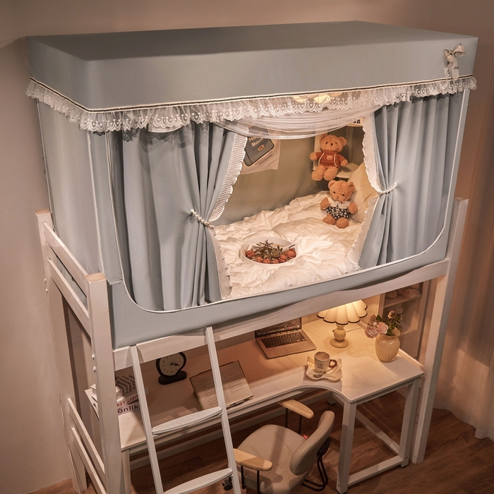 91家纺网 家纺一手货源 找家纺 （总）夏彩 2025新款棉麻雪纺绣花防遮光铁艺烤漆学生蚊帐-88627