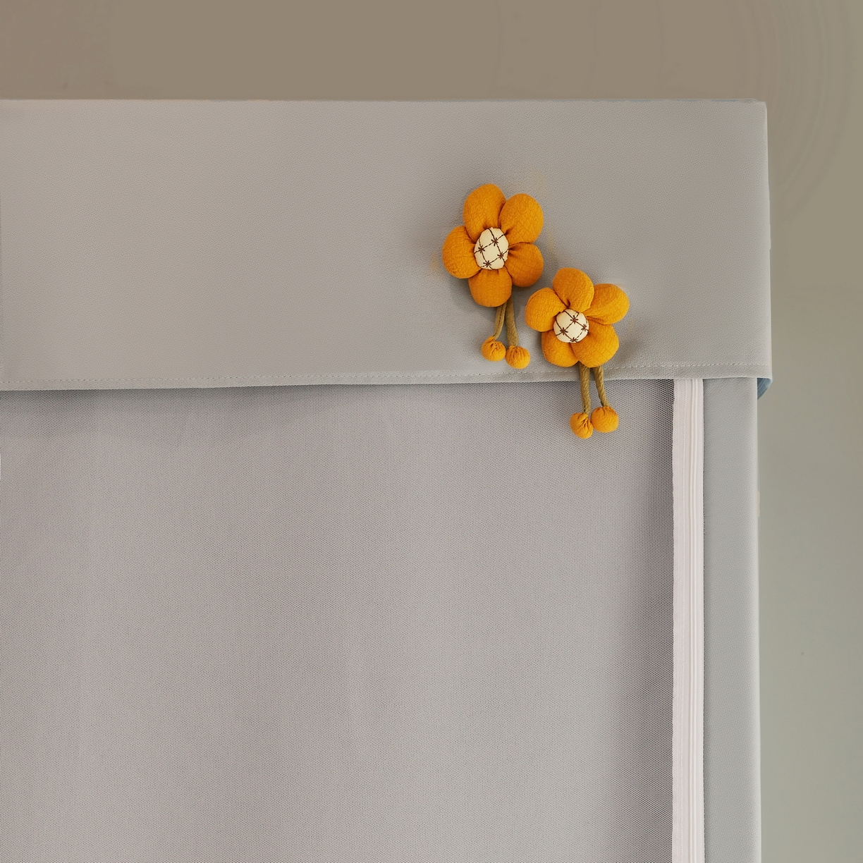 91家纺网 家纺一手货源 找家纺 夏彩 2025新款棉麻强遮光铁艺烤漆学生蚊帐-88628 88628-青术灰