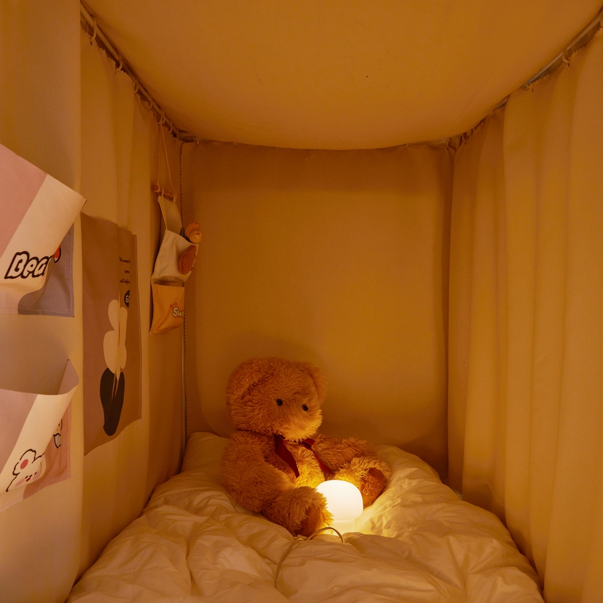 91家纺网 家纺一手货源 找家纺 夏彩 2025新款棉麻强遮光铁艺烤漆学生蚊帐-88628 88628-云水蓝