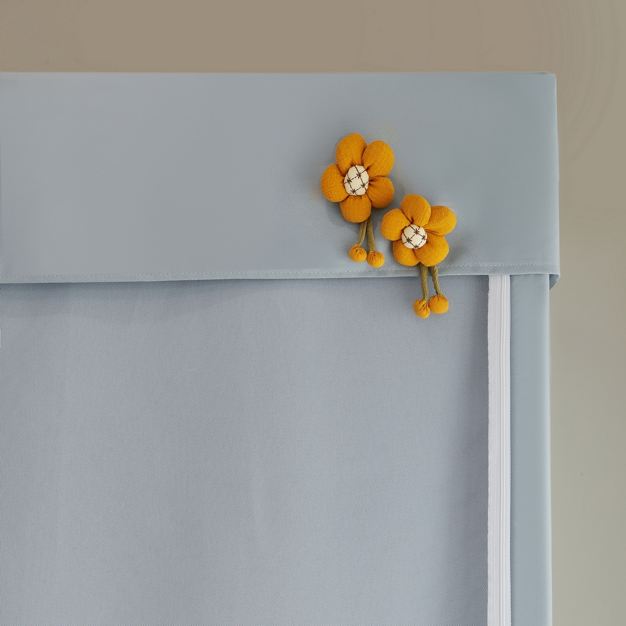 91家纺网 家纺一手货源 找家纺 夏彩 2025新款棉麻强遮光铁艺烤漆学生蚊帐-88628 88628-云水蓝