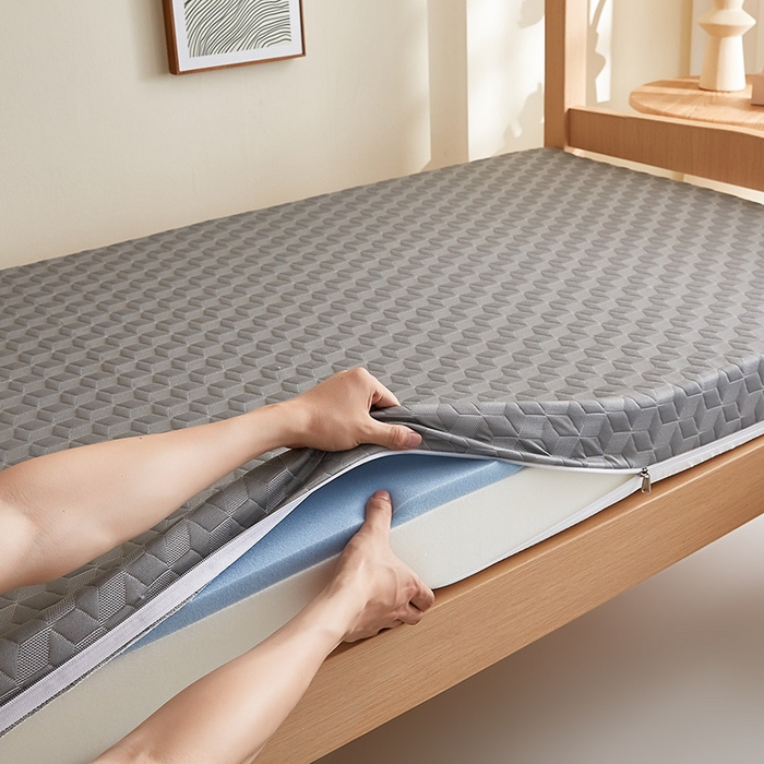 91家纺网 家纺一手货源 找家纺 梦享生活家居 2025新款A类针织高回弹40d记忆棉床垫-学生款 灰-4cm