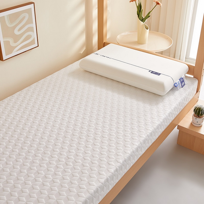 91家纺网 家纺一手货源 找家纺 梦享生活家居 2025新款A类针织高回弹40d记忆棉床垫-学生款 白-6cm