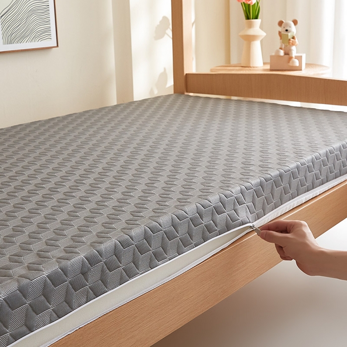 91家纺网 家纺一手货源 找家纺 梦享生活家居 2025新款A类针织高回弹40d记忆棉床垫-学生款 灰-4cm