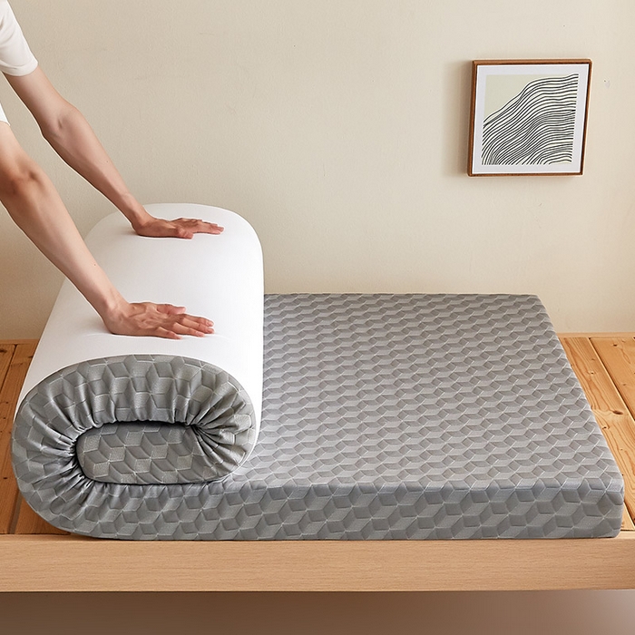 91家纺网 家纺一手货源 找家纺 梦享生活家居 2025新款A类针织高回弹40d记忆棉床垫-学生款 灰-6cm