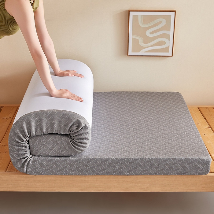 91家纺网 家纺一手货源 找家纺 梦享生活家居 2025新款A类针织高回弹40d记忆棉床垫-学生款 灰-6cm