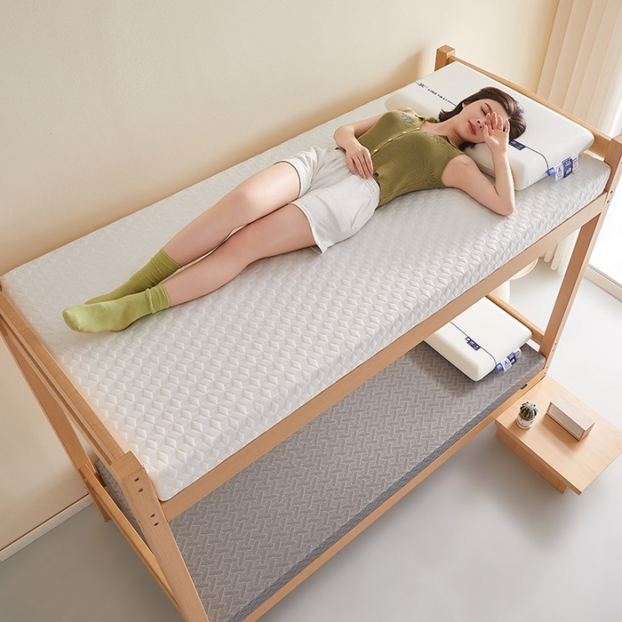 91家纺网 家纺一手货源 找家纺 梦享生活家居 2025新款A类针织高回弹40d记忆棉床垫-学生款 白-6cm