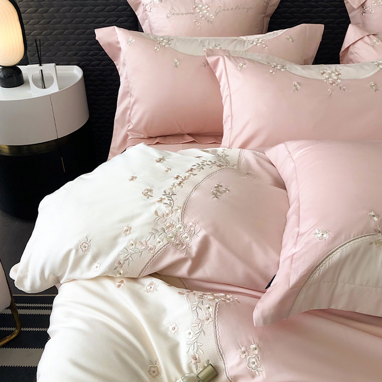 91家纺网 家纺一手货源 找家纺 （总）佳汐蓝家纺 2025新款A类100支长绒棉纯棉四件套-花城秘境