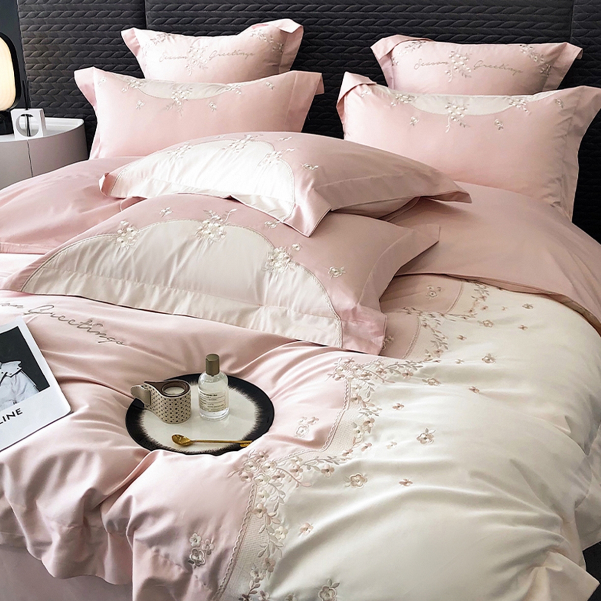 91家纺网 家纺一手货源 找家纺 （总）佳汐蓝家纺 2025新款A类100支长绒棉纯棉四件套-花城秘境