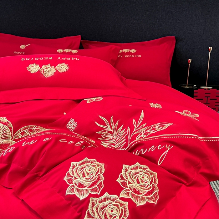 91家纺网 家纺一手货源 找家纺 （总）青柚 2025新款高端婚庆刺绣四件套（标准不低于158加大不低于168以此类推，低价必投不撤销）