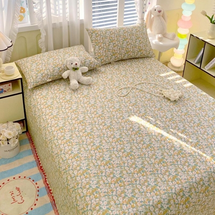 91家纺网 家纺一手货源 找家纺 （总）女子家纺 2025新款三枚缎老粗布床单三件套