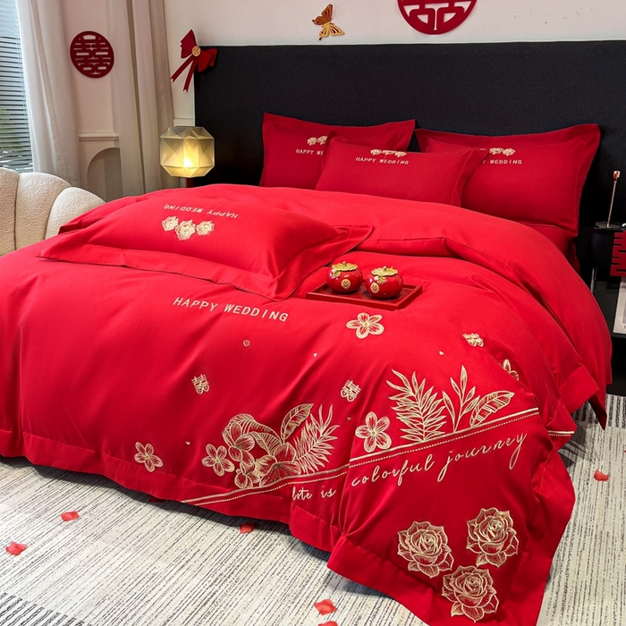 91家纺网 家纺一手货源 找家纺 （总）青柚 2025新款高端婚庆刺绣四件套（标准不低于158加大不低于168以此类推，低价必投不撤销）