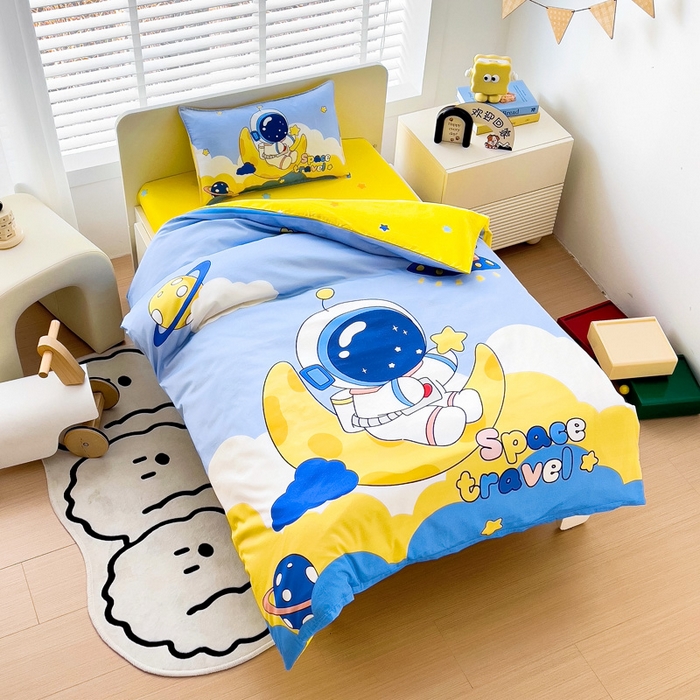 91家纺网 家纺一手货源 找家纺 总新款 2025新品全棉大版幼儿园三件套儿童被褥六件套宝宝午睡入园婴儿床床上用品