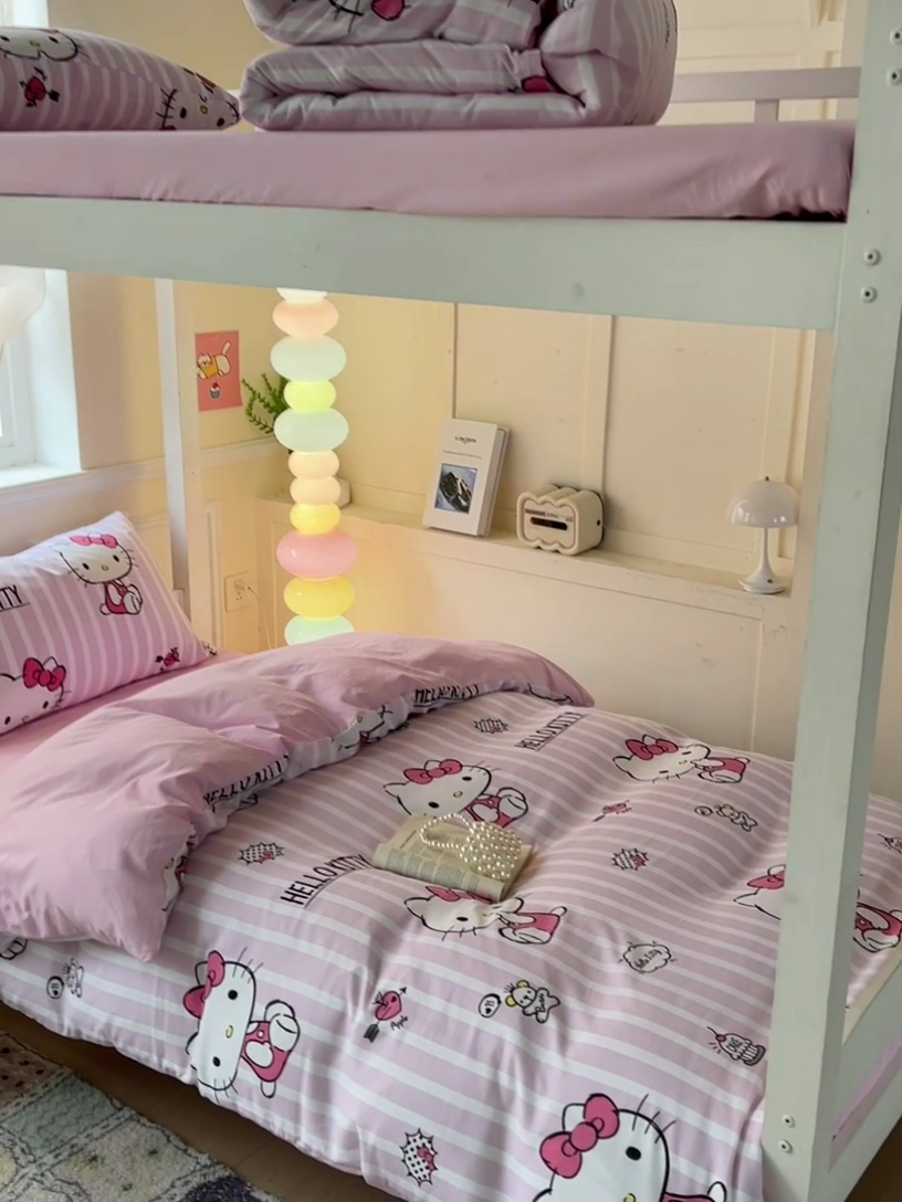 91家纺网 家纺一手货源 找家纺 海岛哥哥 2025新款A类云朵水洗棉三丽鸥正版授权四件套-学生床 三丽鸥-纯真KT