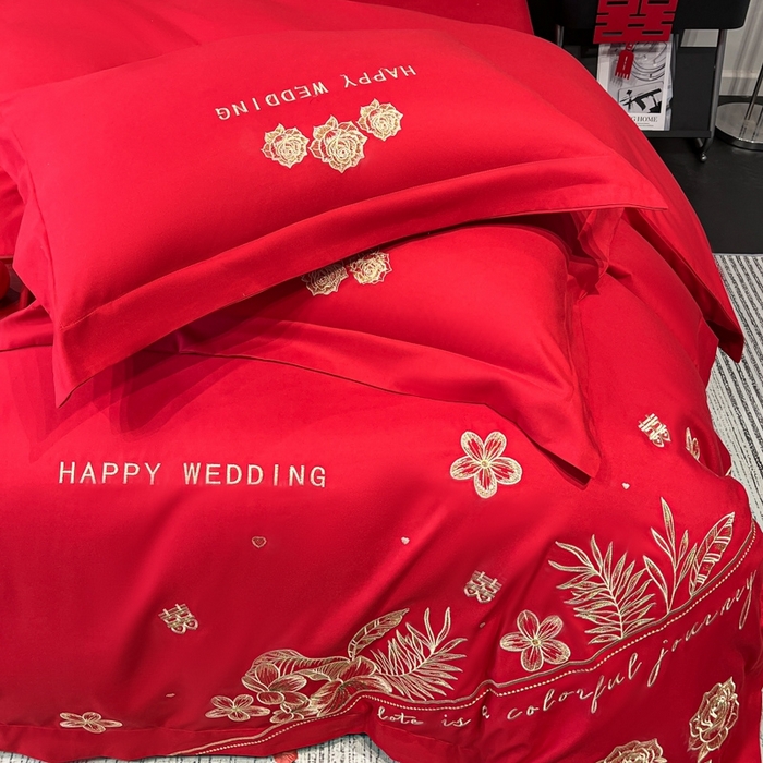 91家纺网 家纺一手货源 找家纺 （总）青柚 2025新款高端婚庆刺绣四件套（标准不低于158加大不低于168以此类推，低价必投不撤销）