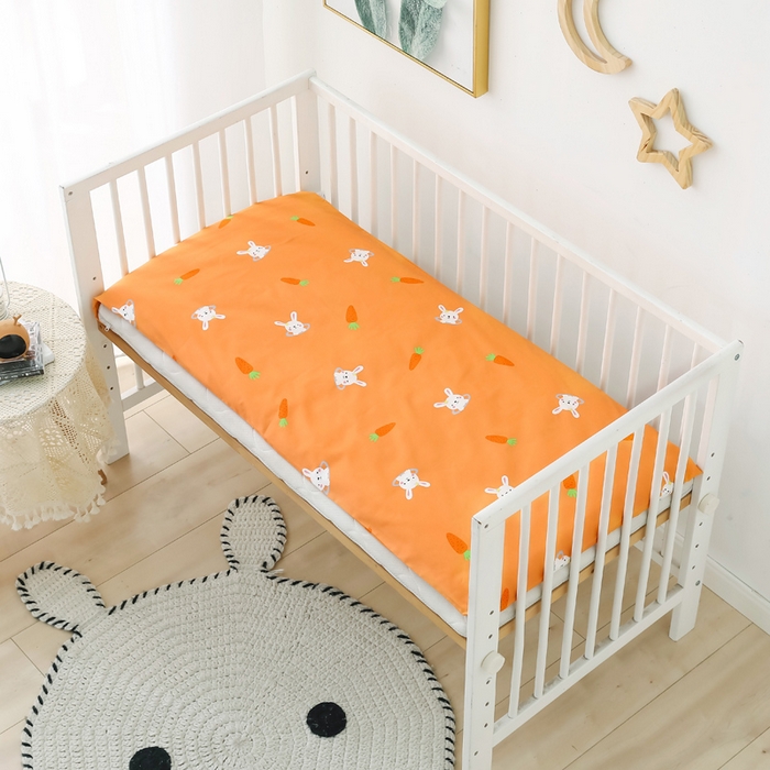 91家纺网 家纺一手货源 找家纺 2025新品全棉大版幼儿园三件套儿童被褥六件套宝宝午睡入园婴儿床床上用品 萝卜小兔