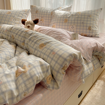 91家纺网 家纺一手货源 找家纺 （总）瑞莱 2025新款开学季全棉纯棉萌趣印花四件套