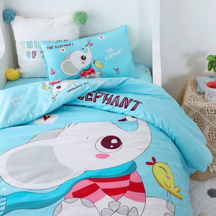 91家纺网 家纺一手货源 找家纺 2025新品全棉大版幼儿园三件套儿童被褥六件套宝宝午睡入园婴儿床床上用品 象宝宝