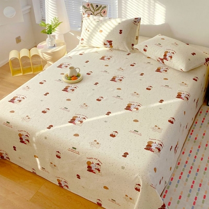 91家纺网 家纺一手货源 找家纺 （总）女子家纺 2025新款三枚缎老粗布床单三件套