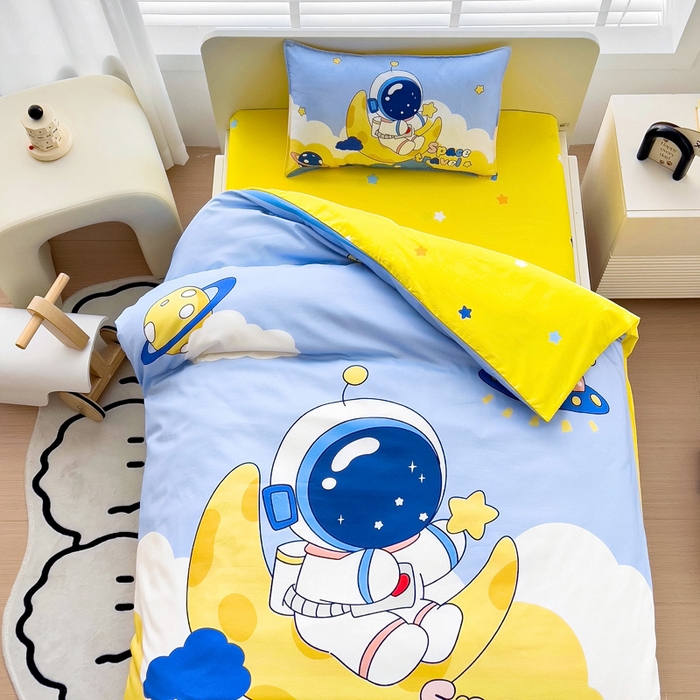 91家纺网 家纺一手货源 找家纺 总新款 2025新品全棉大版幼儿园三件套儿童被褥六件套宝宝午睡入园婴儿床床上用品