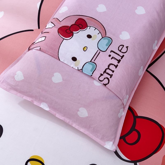 91家纺网 家纺一手货源 找家纺 2025新品全棉大版幼儿园三件套儿童被褥六件套宝宝午睡入园婴儿床床上用品 微笑猫咪