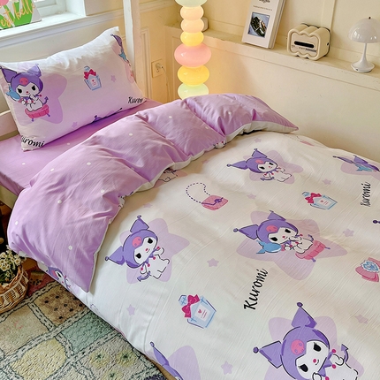 海岛哥哥 2025新款A类云朵水洗棉三丽鸥正版授权四件套-学生床 三丽鸥-五星库洛米